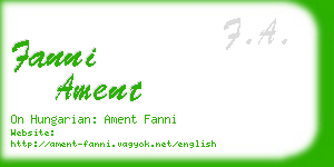 fanni ament business card